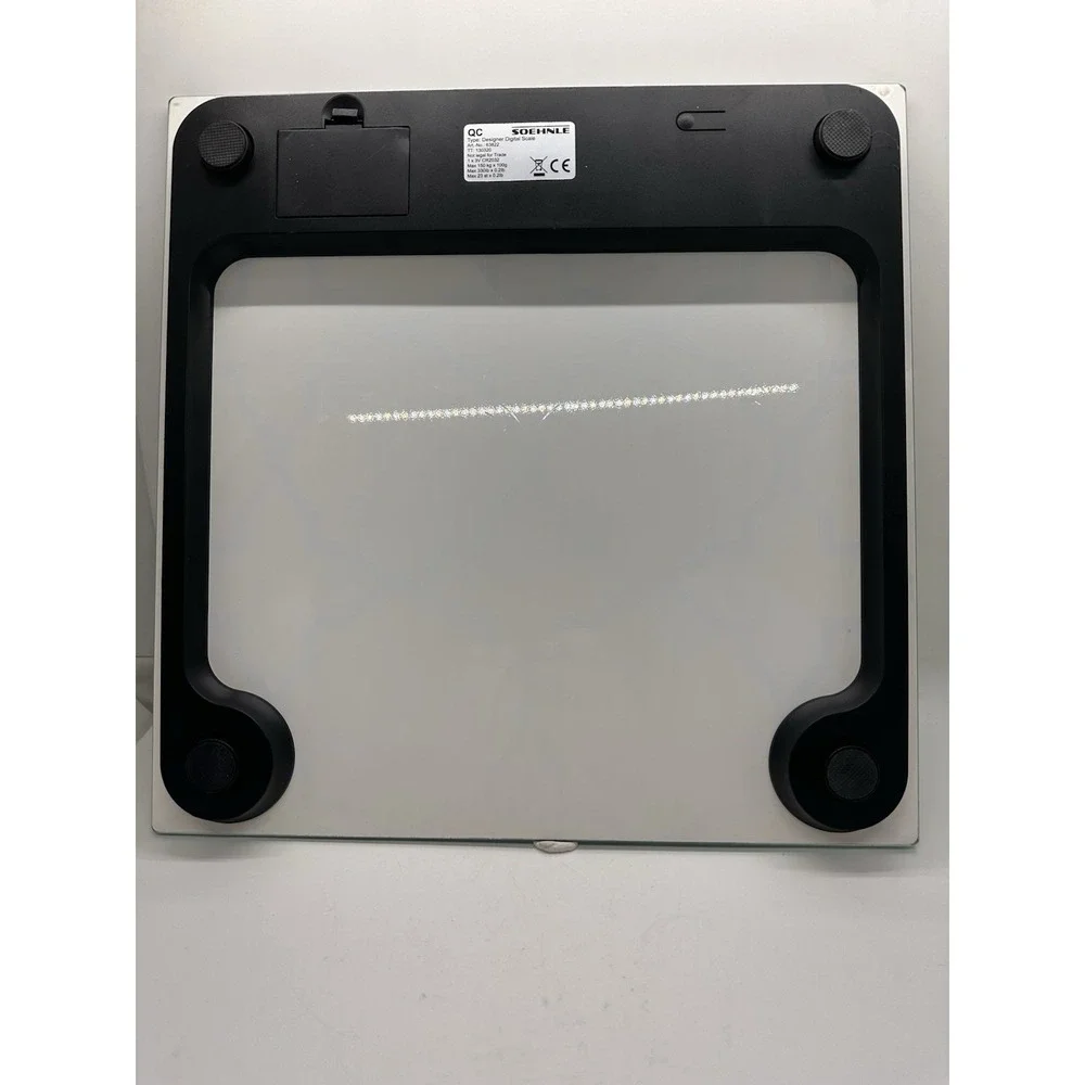 Soehnle Designer Digital Bathroom Scale‎ 63822 Glass Quatrefoil Pattern 330lb